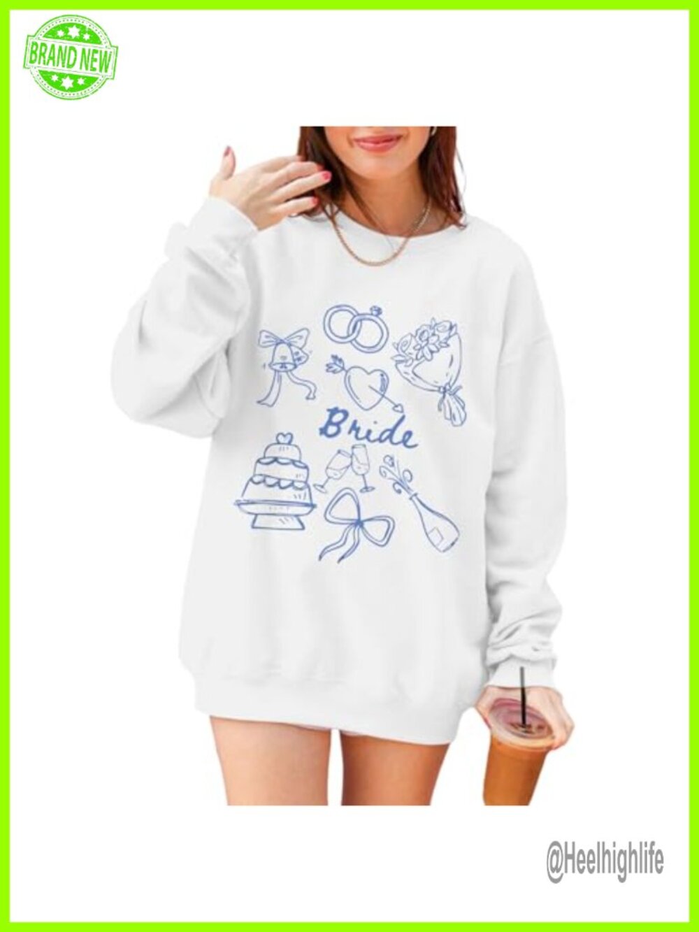 Bride Sweatshirt Oversized Long Sleeve Pullover Bachelorette Wedding